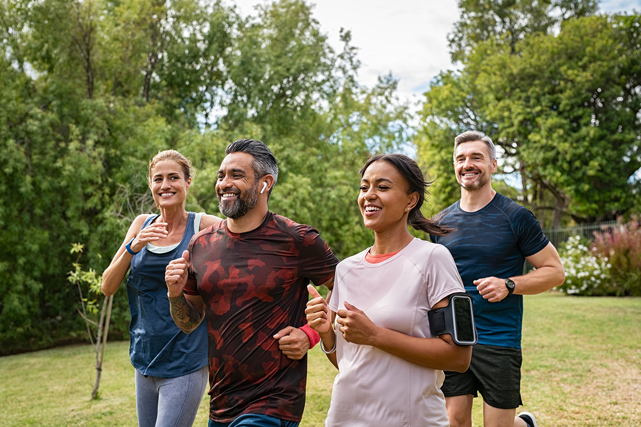 People running outdoors