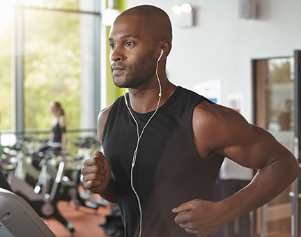 Man exercising at gym